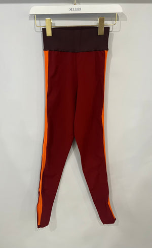 *CURRENT COLLECTION* Hermès Rouge Sellier and Orange Top and Leggings Yoga Set Size S (UK 8) RRP £1,120