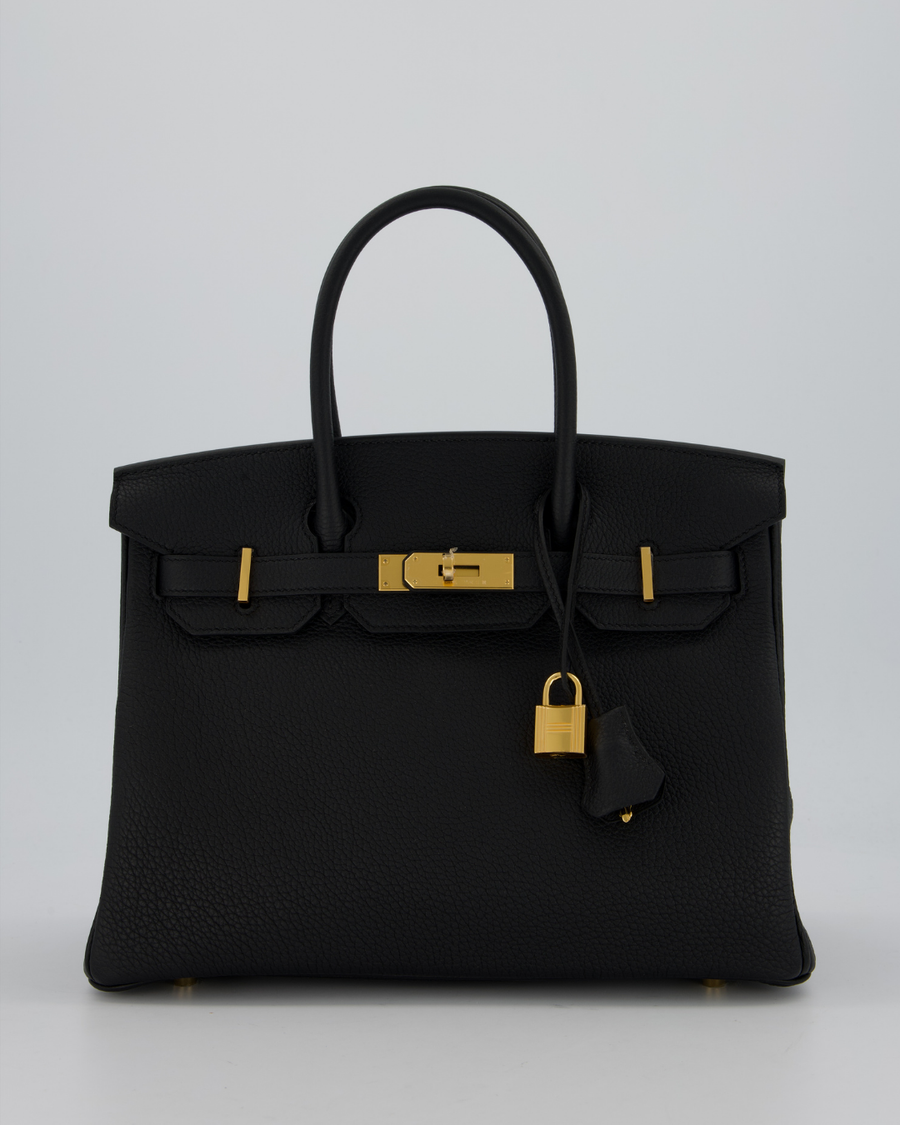 *VERY RARE* Hermès Birkin 30 Retourne Bag in Black Togo Leather with Gold Hardware