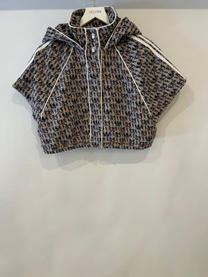 Gucci X Adidas Purple and Yellow Cropped Short Sleeve Hooded Jacket with GG Prints Size IT 42 (UK 10)