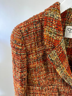 Chanel 98/A Orange Tweed Long-Line Jacket FR 38 (UK 10)