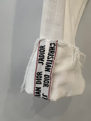 Christian Dior White Straight Jeans with Logo Details Size FR 34 (UK 6) RRP £1,150