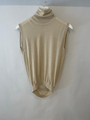 Toteme Cream Fine Merino Cocoon Turtleneck Top Size XS (UK 6)