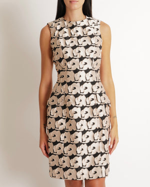 Christian Dior Metallic Pink and Black Textured Sleeveless Dress Size FR 42 (UK 14)