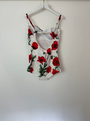 Dolce & Gabbana Red Floral Print Swimsuit Size IT 5 (UK XXL) RRP £795