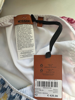 Missoni White and Multicolour Crochet Bikini Set Size IT 42/48 (UK 10/16)