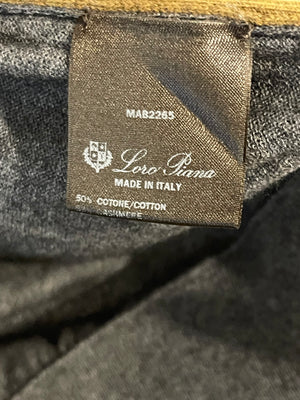 Loro Piana Dark Grey Cashmere Gilet and Jogger Set with Khaki Detail Size S (UK 8)