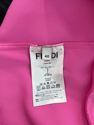 Fendi Pink Jacket and Sweatpants Sports Set with Embroidered Logo Detail Size IT 38/40 (UK 6/8)