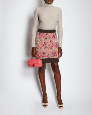 Chanel 22K Multi-Coloured Floral Knitted Midi Skirt Size FR 36 (UK 8)