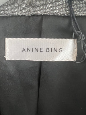 Anine Bing Metallic Silver Over-Sized Double Breasted Blaze Size S (UK 8)