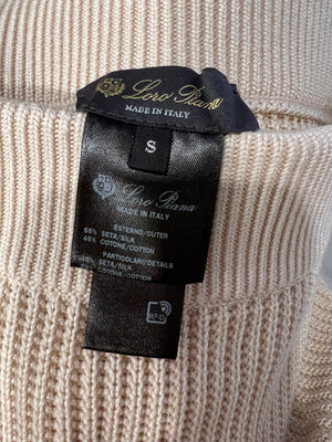Loro Piana Beige Silk Knitted Maxi Skirt Size S (UK 8)