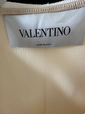 Valentino Satin White Two-Tone Sleeveless Double Layer Midi Dress Size IT 36 (UK 4)