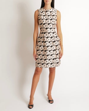 Christian Dior Metallic Pink and Black Textured Sleeveless Dress Size FR 42 (UK 14)