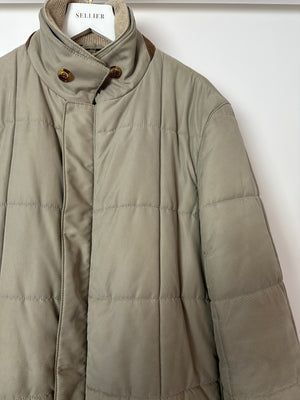 Loro Piana Mens Beige Puffer Quilted Jacket with Pocket Details Size XS (UK 34)
