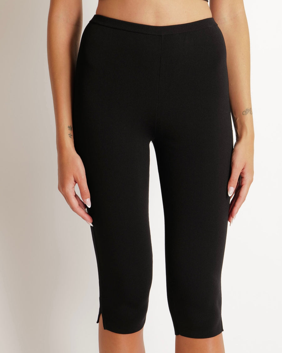 Toteme Black Knit Capri Leggings Size XS (UK 6)