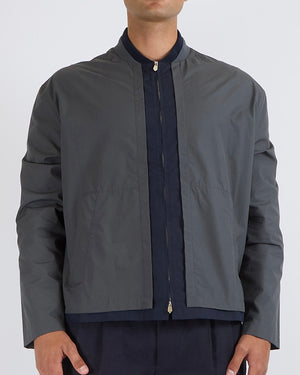 Hermès Menswear Grey and Navy Anorak Jacket Size FR 42 (UK 32)
