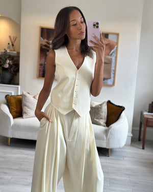 Raey Cream Tailored Trousers and Vest Set (UK 10/12)