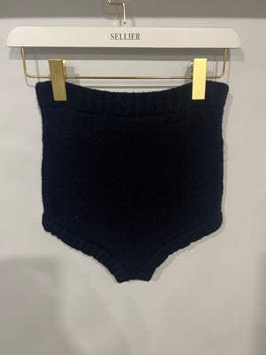Chloe Navy Wool and Cashmere Shorts with Gold Button Detail Size XS (UK 6) RRP £660