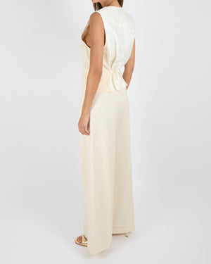 Max Mara Cream Wool Vest and Trouser Set Size IT 40 (UK 8) RRP £1,275