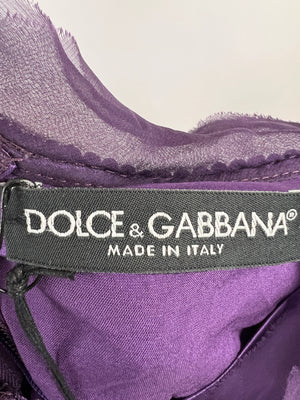 Dolce & Gabbana Purple Gradient Fringed Dress Size IT 40 (UK 8)