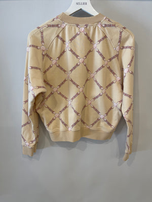 Hermès Beige and Pink 'Grand Tralala' Two-Piece Jumper and Jogger Set Size FR 40 (UK 12)