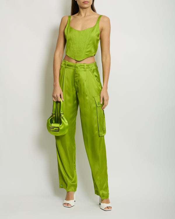 Ermanno by Ermanno Scervino Green Trousers and Bra Set IT 40 (UK 8)