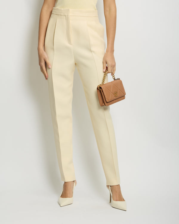 Christian Dior Cream Wool Blend Tailored Trousers Size FR 36 (UK 8)