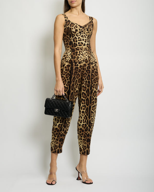 Dolce & Gabbana Leopard Print Silk Jumpsuit Size IT 38 (UK 6)