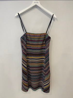 Missoni Multicolour Metallic Mini Dress with Removable Straps Size IT 44 (UK 12)