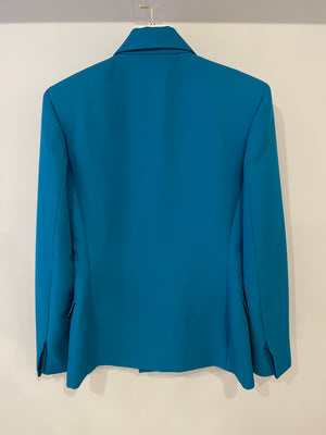 Balenciaga Petrol Blue Waisted Blazer Jacket Size FR 36 (UK 8) RRP £2,230