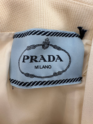 Prada Cream Short Sleeve Midi Dress with Pocket Detail Size IT 44 (UK 12)
