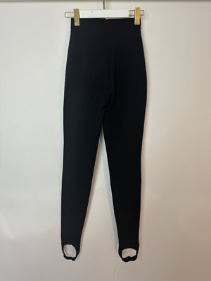 Balmain Black Knit Stirrup Leggings Size XS (UK 4-6)