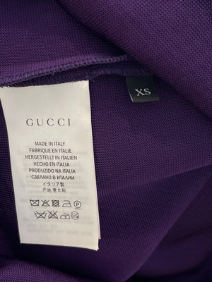 Gucci Purple Mini Sleeveless Dress with Green and Red Wool Trim Detail Size XS ( UK 6)