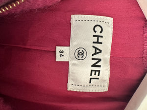 Chanel AW/19 Pink Long Sleeve Tweed Jacket Size FR 34 (UK 6)