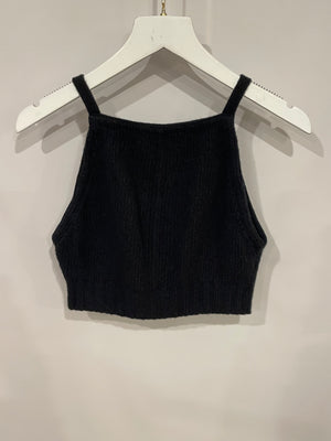 Prada Black Wool and Cashmere Crop Top Size IT 38 (UK 6) RRP £950