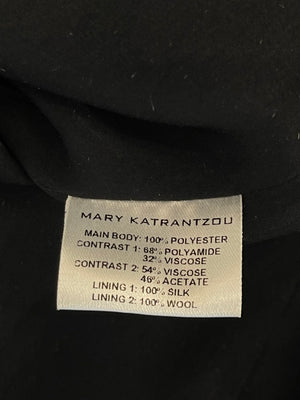 Mary Katrantzou Light Blue and Black Flocked Tulle Midi Ruffle Dress Size UK 8 RRP £1,970