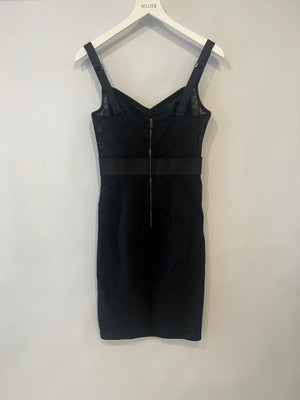 Dolce & Gabbana Black Lace Sleeveless Dress with Rose Embroidery Details Size IT 40 (UK 8)