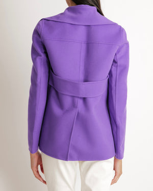 Valentino Purple Wool Rockstud Jacket with Gold Stud Buttons Size IT 40 (UK 8) RRP £3,500