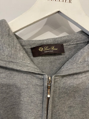 Loro Piana Light Grey Cashmere Gilet and Jogger Set with Orange Detail Size S (UK 8)