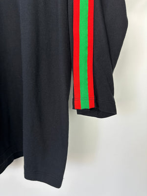 Gucci Navy Long Sleeve Cities Oversized Sweatshirt with Sequin Tiger Detail Size XS (UK 6)