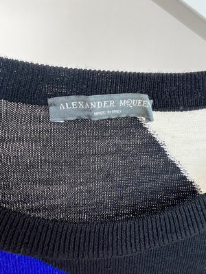 Alexander Mcqueen Cream, Black Red and Green Wool Long Sleeve Jumper Size M (UK 10)