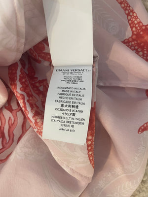 Versace Pink Coral Printed Silk Mini Dress Size IT 36 (UK 4)
