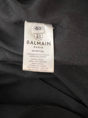 Balmain Black Wool Blazer Jacket with Gold Buttons Size FR 40 (UK 12)