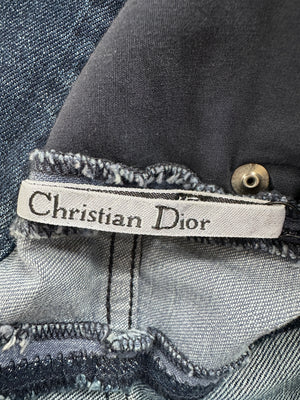 Christian Dior Blue Panelled Stitched Straight Leg Jeans Size FR 40 (UK 12)