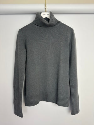 Loro Piana Grey Baby Cashmere Roll-Neck Jumper Size IT 42 (UK 10)