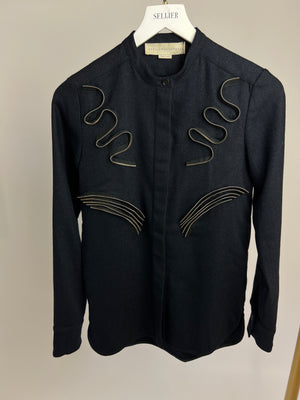 Stella McCartney Navy Wool Blouse with Zip Detail Size FR 34 (UK 6)