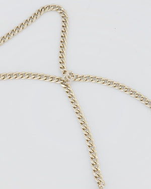 Chanel 23/S Champagne Gold CC No5 Chain Necklace