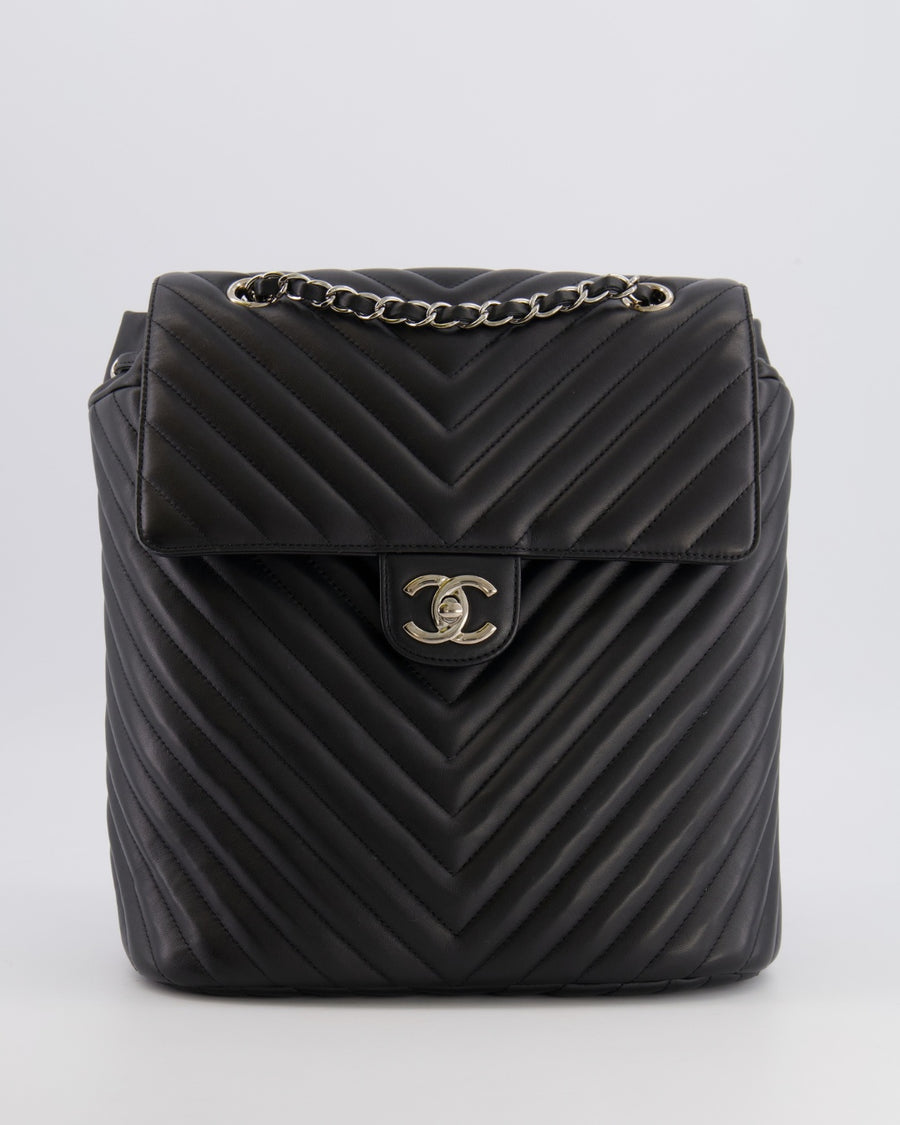 Chanel Black Quilted Lambskin Large Urban Spirit Backpack with Silver Hardware