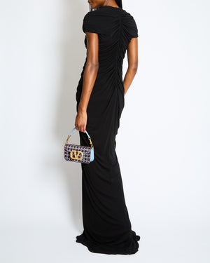 Schiaparelli Black Long Keyhole Dress With Zip Detail Size FR 38 (UK 10)