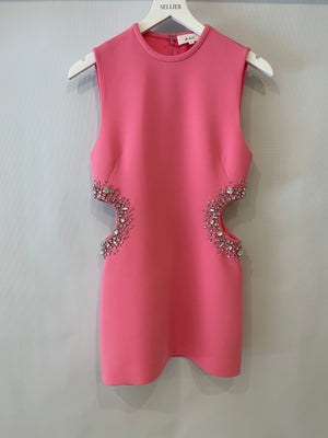 A.L.C Pink Cut-Out Mini Dress with Crystal Embellishments Size US 2 (UK 6) RRP £700