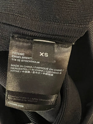 Toteme Black Knit Capri Leggings Size XS (UK 6)